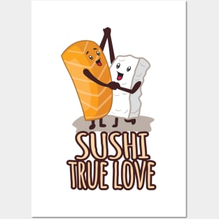 'Sushi True Love' Adorable Sushi Gift Posters and Art